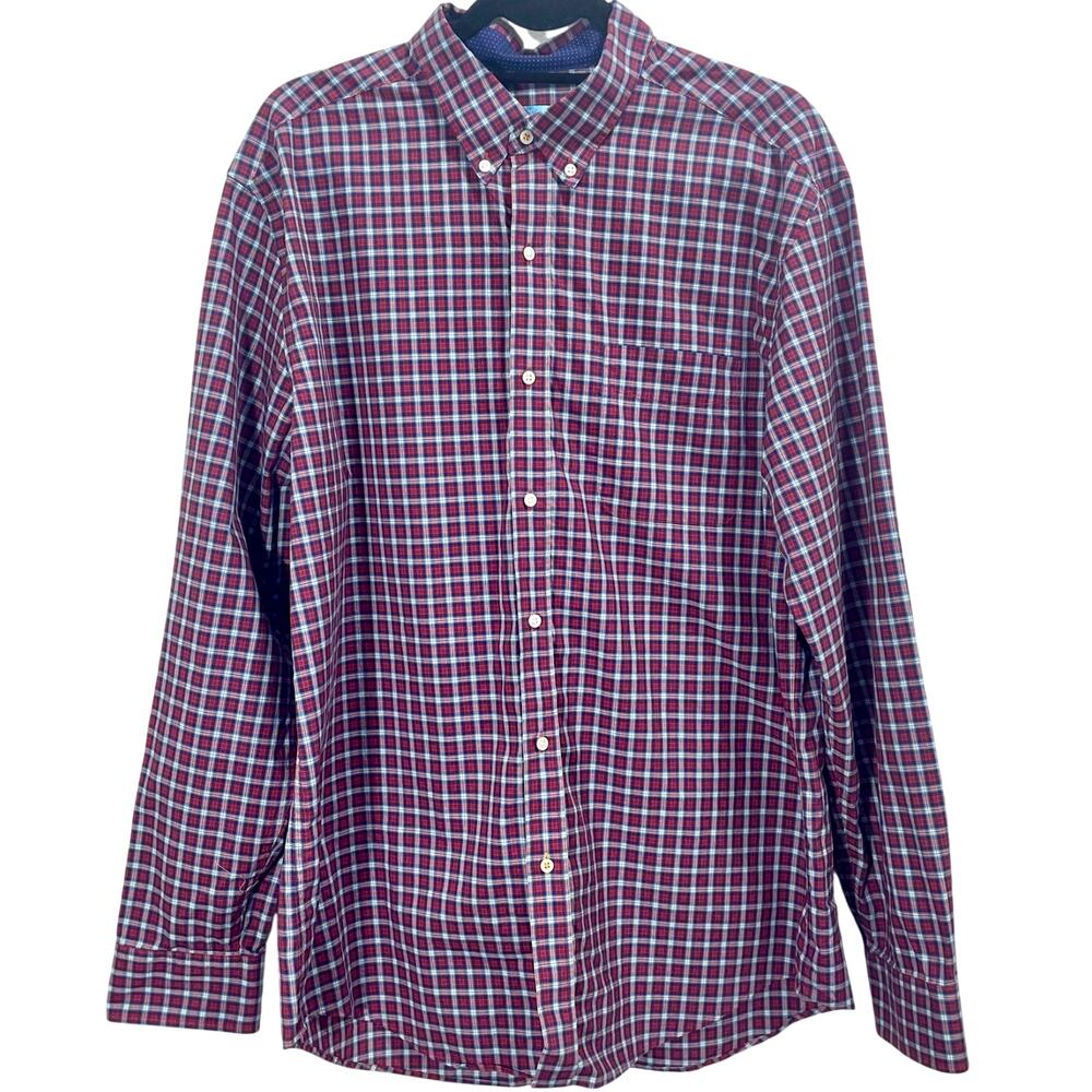 J.McLaughlin Men's Plaid Long Sleeve Button-Up Shirt Size XL 100% Cotton Preppy